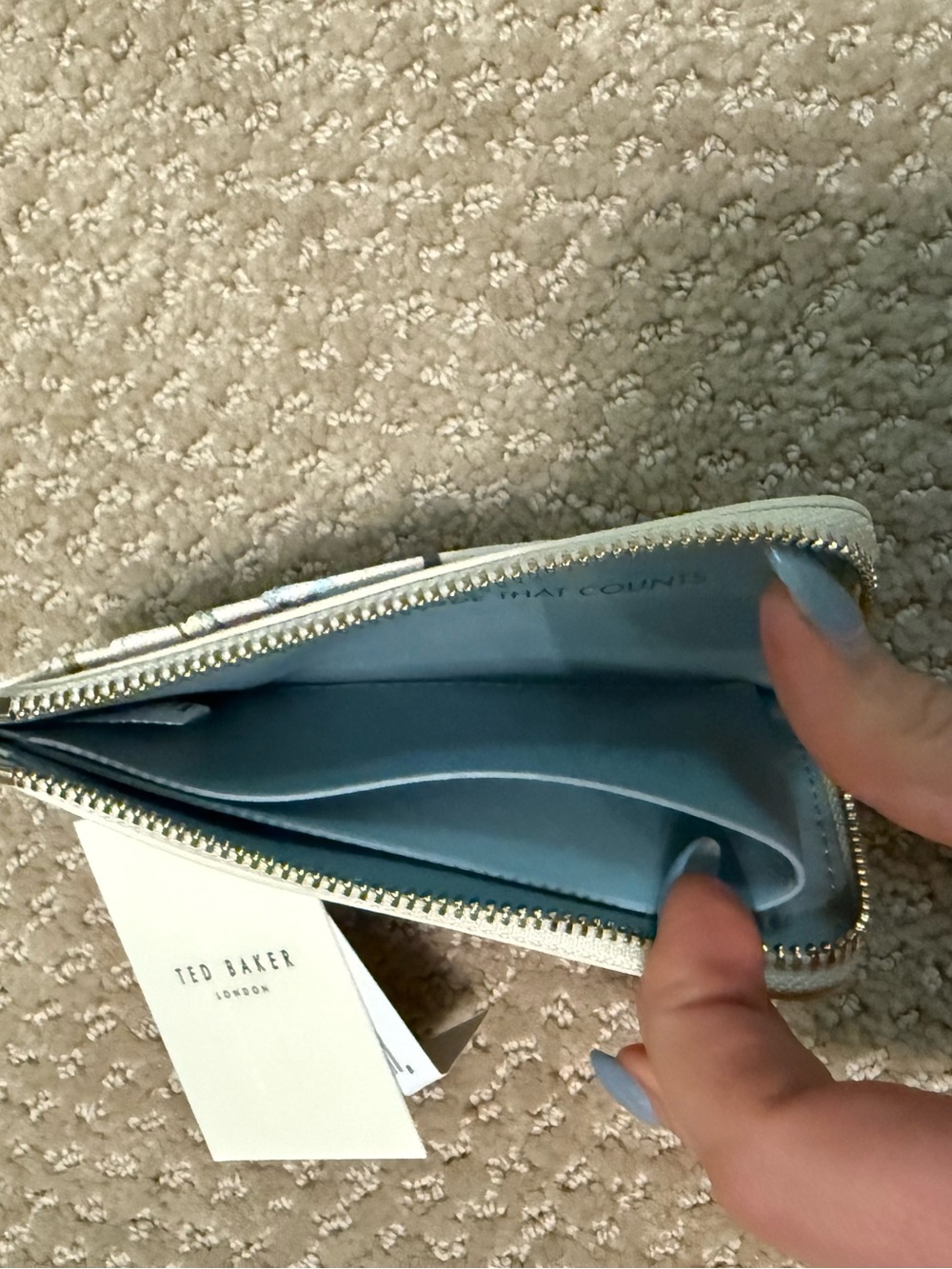 New! Ted Baker Pastel Floral Zip Card Holder Wallet - Picture 6 of 7